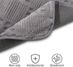 Bath Mats 36x24 Non-Slip Absorbent Bathroom Rug, Quick Dry Machine Washable Shower Tub Mat with Rubber Backing, Soft Floor Carpet for Bathroom Decor Waffle Grey
