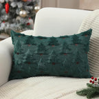 Christmas Pillow Covers 12x20 inch Set of 2 Xmas Decorations Soft Plush Faux Fur Wool Green Christmas Tree Throw Pillow Cases Winter Holiday Decor for Sofa Living Room PT-002A12