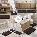 Walensee Large Bathroom Rug (24 x 60, Brown) Extra Soft and Absorbent Shaggy Bath Mat Machine Washable Microfiber Non Slip Luxury Floor Mat