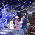 KNONEW 403FT 1000 LED Christmas Lights Outdoor String Light with 8 Modes and Timer Memory Waterproof Fairy Lights Decorations for Xmas Tree Yard Wedding Backdrop Decor(Blue and White)