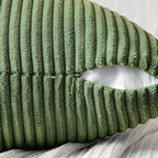 MIULEE Moss Green Corduroy Pillow Covers Pack of 2 Boho Decorative Spliced Throw Pillow Covers Soft Solid Couch Pillowcases Cross Patchwork Textured Cushion Covers for Living Room Bed Sofa 20x20 inch