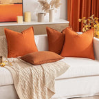 MIULEE Fall Decorative Linen Lumbar Pillow Covers 12x20 Inch Rust Boho Farmhouse Neutral Couch Throw Pillows for Bed Pack of 2 Accent Modern Pillowcase Summer Sofa Livingroom Home Decor