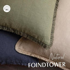 Foindtower Set of 2 Decorative Linen Fringe Throw Pillow Covers Boho Farmhouse Cushion Cover with Tassels Accent Pillowcase for Couch Chair Sofa Bed Living Room Home Decor,16×16 Inch,Tan Beige