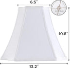 GO&SO Set of 2 Medium Octangonal Lamp Shades Off White,Square Cut Corner Lamp Shade for Floor Lamps,Table Lamps for Bedroom Lamps, 6.5x13.2x10.6",Natural Linen, Traditional Shade, Easy Assembly