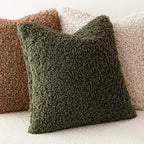 Foindtower 2 Pieces 16x16 Inch Olive Green, Faux Fur Throw Pillow Cover Accent Sherpa Furry Pillow Covers Fuzzy Soft Pillowcases Cozy Sheepskin Decorative Fleece Cushion Case for Bed Couch Living Room