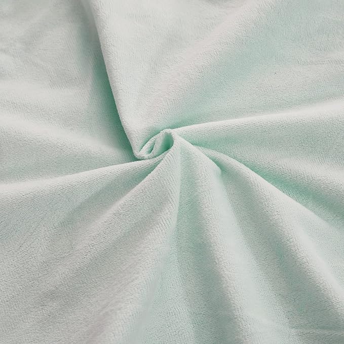 WERDIM Shaggy Fluffy Faux Fur Pillowcases 2 Pack Button Closure Velvet Pillow Shams King Size (Aqua, 20 X 36 Inches)