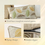 Outdoor Sunbrella Decorative Pillows Pack of 4, 20" x 12" Outdoor Pillow Set for Couch Bed Throw Patio Sofa, Momento Spring