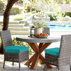 idee-home Outdoor Chair Cushions Set of 4, Thick 19" x 19" x 3" Outdoor Seat Cushions Patio Furniture Waterproof with Ties, Dining Pads