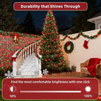 240ft Outdoor Christmas Lights, 750 LED Super Long String Lights 12 Modes & Timer Memory, Dimmable Outsite Waterproof Light Strings for Xmas Tree Garden Wedding Party Holiday Decorations Red & Green