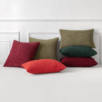 MIULEE Pack of 2 Decorative Throw Pillow Covers 18x18 Inch Soft Boho Striped Textured Corduroy Pillow Covers Modern Farmhouse Home Decor for Couch Bed Sofa Living Room Olive Green
