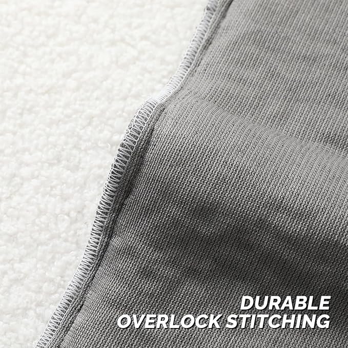 FUTEI Charcoal Throw Pillow Covers 16x16 Inch Set of 2,Furry Faux Fur Teddy Boucle Textured Cushion Covers,Soft Fluffy Decorative Pillow Case,Home Decor for Couch Bed Living Room Office Car
