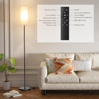 Ambimall 66'' Floor Lamps for Living Room with Remote Control and Stepless Dimmable Colors Temperature & Brightness, 9W Bulb Included(Beige Lampshade & Black Pole)