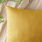 EMEMA Fall Lemon Yellow Velvet Throw Pillow Covers 18x18 Inch Set of 2 Decorative Square Pillowcase Soft Solid Cushion Case for Couch Sofa Bed Bedroom Livingroom
