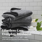 Brooklinen Super-Plush Turkish Cotton Washcloths Set of 2 Cotton, 820 GSM, Highly Absorbent, Machine Washable, Perfect for Home & Bathroom (13" x 13", Marlled Black)