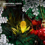 WATERGLIDE C6 Christmas Lights, 33ft 100 LED Faceted String Lights Green Wire Fairy Lights with 29V Safe Adaptor, 8 Lighting Mode, Waterproof for Indoor Outdoor Patio Xmas Tree Party Decor, Yellow