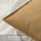 MIULEE Decorative Linen Euro Sham Pillow Covers 24x24 Mustard Yellow Boho Farmhouse Neutral Couch Throw Pillows for Bed Pack of 2 Accent Modern Pillowcase Summer Sofa Livingroom Home Decor