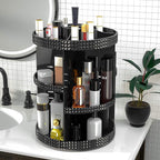 360 Degree Rotating Makeup Organizer for Vanity, Extra Large Capacity Beauty Organizer, Adjustable DIY 7 Layers Perfume Organizer, Skincare Organizers Fits AII Cosmetics and Accessories(Black)