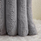 Neelvin Grey Faux Fur Cozy Soft Striped Decorative Throw Pillow Covers 18x18 inch Set of 2,Velvet Pillowcase Cushion Case for Sofa Couch