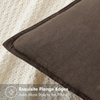 MIULEE Decorative Linen Pillow Covers 18x18 Inch Dark Coffee Boho Farmhouse Neutral Winter Couch Throw Pillows for Bed Pack of 2 Accent Modern Pillowcase Sofa Livingroom Home Decor