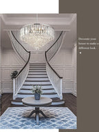 20'' Modern Chandelier,7-Tier Crystal Chandeliers, Pendant Lights Kitchen Island for Dining Room Living Room Bedroom Entryway, CC4215-7W-PC