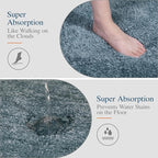 Walensee Large Bathroom Rug (24 x 60, Slate) Extra Soft and Absorbent Shaggy Bath Mat Machine Washable Microfiber Non Slip Luxury Floor Mat