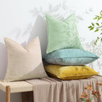 decorUhome Couch Throw Pillow Covers 26x26 Set of 2, Decorative Soft Euro Neutral Chenille Pillow Covers with Elegant Design for Sofa Bed Living Room Home Decor, Sage Green