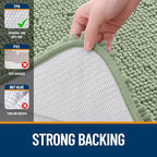 OLANLY Toilet Rugs U-Shaped 24x20, Extra Soft Absorbent Chenille Contour Bathroom Rugs for Toilet, Dry Quickly, Machine Washable, Non-Slip Bath Mat, Sage Green