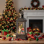 Christmas Snow Globe Lantern Water Glittering Nutcracker Ballerina with Music & Timer, USB Lined/Battery Operated Lighted Lantern for Christmas Festival Decoration Gifts