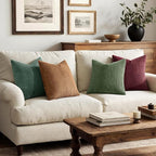 MIULEE Boho Farmhouse Christmas Green Throw Pillow Covers 18x18 Inch Set of 4 Mordern Nordic Cushion Covers Soft Corduroy Home Decor for Couch Bed Sofa Living Room