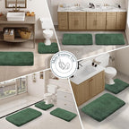 Walensee Large Bathroom Rug (24 x 36, Hunter Green) Extra Soft and Absorbent Shaggy Bath Mat Machine Washable Microfiber Non Slip Luxury Floor Mat