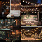 Outdoor String Lights 20ft LED Hanging Globe Patio Lights with G40 Shatterproof Bulbs(7+1 Bulbs), Waterproof Connectable Hanging Light for Indoor Outdoor Decor Garden Camping Backyard Porch