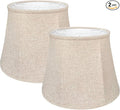 Double TOOTOO STAR Brown Lamp Shade Set of 2, Large Drum Lampshade for Floor Light and Table Lamp 10x14x10 inch, DIY Fabric Natural Linen Hand Crafted, Spider (Brown, 10 x 14 x 10.5 inch)