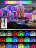 RGB Color Changing 33Ft 100LED Christmas Fairy Lights Battery Operated, Waterproof String Lights USB Powered with Timer for Indoor & Outdoor,18 Colors and Multicolor for Girl's Bedroom Christmas Decor