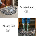 Door Mat Welcome Mat, Heavy Duty Outside Door Mat 23.6 x 35.4 Inch Round Front Door Rug Doormat for Entrance Home Non-Slip Rubber Rug for Front Door, Entryway, Patio (Grey)