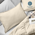 Bare Home Standard Pillow Sham Covers - Set of 2 - Premium 1800 Ultra-Soft Microfiber - Double Brushed - Stain & Fade Resistant - Bed Pillow Shams - Pillows Not Included (Set of 2, Sand)