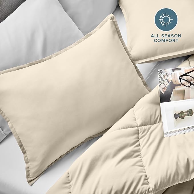 Bare Home King Pillow Sham Covers - Set of 2 - Premium 1800 Ultra-Soft Microfiber - Double Brushed - Stain & Fade Resistant - Bed Pillow Shams - Pillows Not Included (Set of 2, Sand)