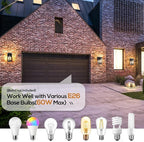 9.76'' Outdoor Wall Light Fixtures 2 Packs, Waterproof Porch Lights Lanterns, Exterior Modern Brown Wall Mount Lighting, Anti-Rust E26 Outside Scones for House Front Door Garage Patio, 2 Pack