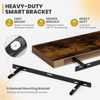 30 Inch Floating Shelves, 9.3" Deep Floating Shelf Wall Mounted, 30" Wall Shelves, Rustic Deep Bookshelf, Large Display Shelves & Storage Shelves for Bedroom, Living Room, Brown, Set of 2