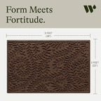 WaterHog Indoor/Outdoor Door Mat, 2' x 3', Made in USA, Durable & Skid-Resistant Front Door Rug, Decorative, Water-Trapping & Heavy-Duty Entryway Mat for Your Home, Boxwood Collection, Dark Brown