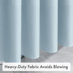 AmazerBath Fog Blue Shower Curtain Waffle Textured, Fabric Shower Curtain Misty Blue Thick Heavy Duty 240GSM Hotel Quality Bathroom Shower Curtains, Premium Polyester, 72 x 72 Inches