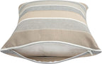 Outdoor Throw Pillows Water Resistant 18x18 inch,Decorative Throw Pillow with Insert Set of 2,Hidden Zipper Headrests for Patio Furniture Sofa Couch Chair(Gray Stripe)