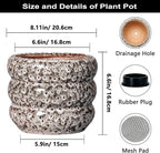 SQOWL Ceramic Plant Pots - 8 Inch Ceramic Planter for Indoor Plants Outdoor, Round Planter with Drainage Hole, Round Decorative Flower Pots, Living Room Office Garden Decor, Gardening Gifts, White