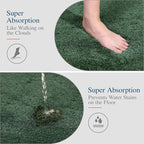 Walensee Bathroom Rug (24 x 72, Hunter Green) - Extra Soft, Absorbent Shaggy Microfiber Bath Mat, Non Slip, Machine Washable, Luxury Bathroom Floor Mat