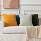 Kevin Textile 2 Packs Light Green 26x26 Pillow Covers Spring Euro Pillow Covers with Stripe Pattern Big Throw Pillow Covers for Couch Bedroom 66x66 cm