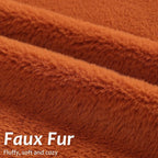 Pallene Faux Fur Plush Fall Throw Pillow Covers 20x20 Set of 2, Soft Fluffy Couch Pillow Covers for Living Room, Rust