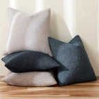 MIULEE 20x20 Inch Decorative Pillow Covers for Couch Bed Set of 2 Textured Boucle Neutral Winter Throw Pillows Navy Blue Accent Solid Cushion Pillowcases Sofa Livingroom Home Decor