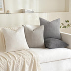 MIULEE Timeless Neutral Pillow Covers 22x22 Inch Set of 4 Mid Century Modern Grey Throw Pillows Rustic Corduroy Couch Pillowcases Nordic Home Decor for Sofa Cushion Living Room Bed