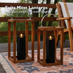 Homemory 4"x12" Black Flameless Candles, Halloween Candles, Outdoor Waterproof Flameless Candles with Remote and Timers, Gothic, Battery Operated LED Pillar Candles, Won't Melt Plastic, 2Pack