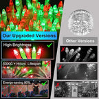 750 LED Chrstmas Lights, 240ft Outdoor Christmas String Lights with 12 Modes, Red & Green LED String Lights with Timer Dimmable Waterproof for Tree Fence Garden Xmas Wedding Party Decor Red & Green