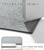 chakme Bathroom Rugs Mat U-Shaped 24x17, Ultra Thin Non Slip Bath Mat Small Quick Dry Absorbent Bath Mat for Bathroom Floor, (Light Grey, U-24"x17")